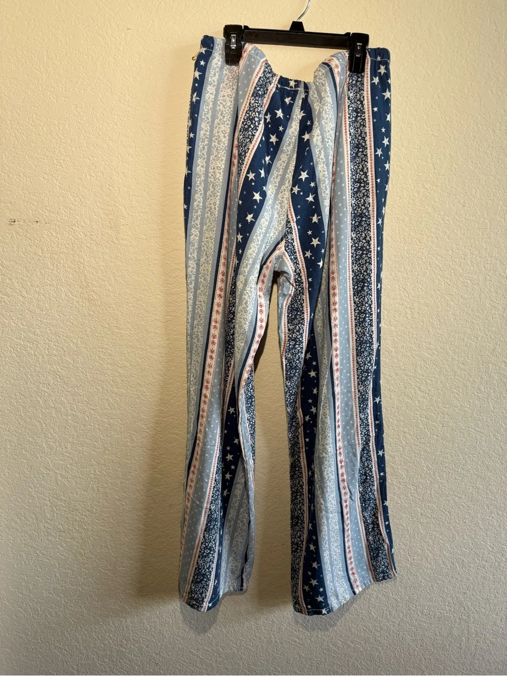 Cali1850 Americana Red White Blue Patchwork Linen Pants Size L - Picture 5 of 7